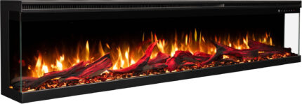 kominek elektryczny aflamo unique 160 pro z paleniskiem widocznym z trzech stron